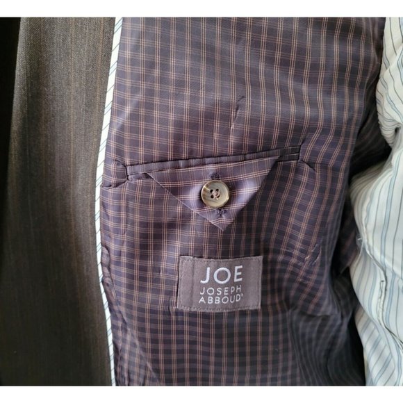 JOE JOSEPH ABBOUD 46L MEN'S SPORT COAT GRAY BROWN WOOL 2-BUTTON/2-VENT B537 - Picture 7 of 15